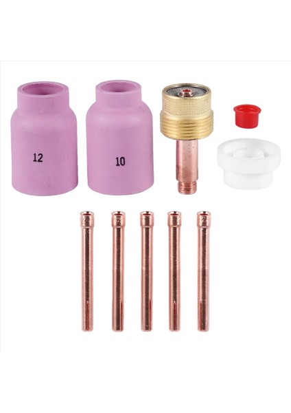 9pcs Tig Kaynak Büyük Uzun Gaz Lens ve Alümina Kupası WP17 WP18 WP26 Tıg Kolet Gövdeleri Yedekler Kit Aksesuarları (Yurt Dışından)