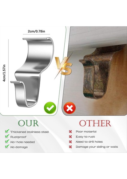 Açık Havada Asmak Için Vinil-Siding Kancaları 10 Adet Siding Için Ağır Hizmet Tipi Kancaları Yükseltme (Yurt Dışından) indirimleri