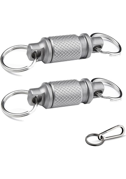 Titanyum Karabin ve Keyrings ile Hızlı Serbest Bırakma Anahtarı Seti - Gelişmiş Titanyum Döner Klips 360 Derece Rotasyon (Yurt Dışından)