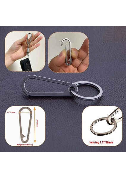 Titanyum Karabin ve Keyrings ile Hızlı Serbest Bırakma Anahtarı Seti - Gelişmiş Titanyum Döner Klips 360 Derece Rotasyon (Yurt Dışından) modelleri