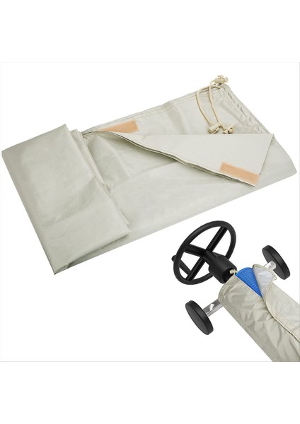 Yüzme Havuzu Güneş Makarası Kapağı Su Geçirmez Havuz Güneş Battaniye Makarası Havuzlar Için Kavuzlu Makara 18 &#39 Geniş Kremalı Beyaz (Yurt Dışından) indirimleri