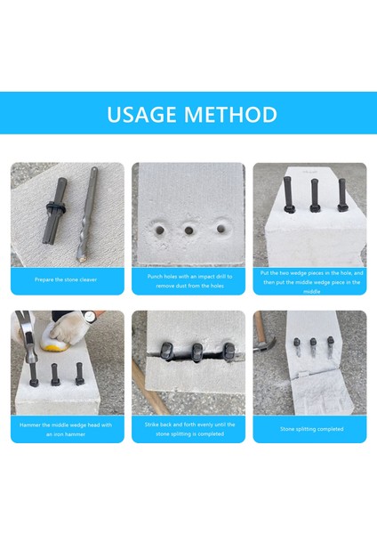 7 Set 5/8inch Fiş Takma Tüyler Tüy Şimler Beton Kaya Taş Ayırıcı El Aletleri 16MM (Yurt Dışından) indirimleri