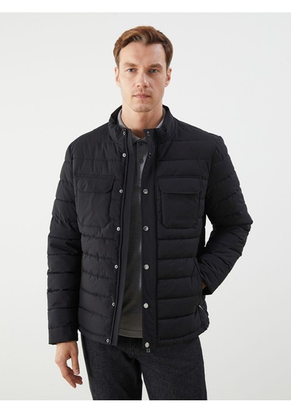 Yeni Sezon Standart Kalıp Dik Yaka Erkek Şişme Mont