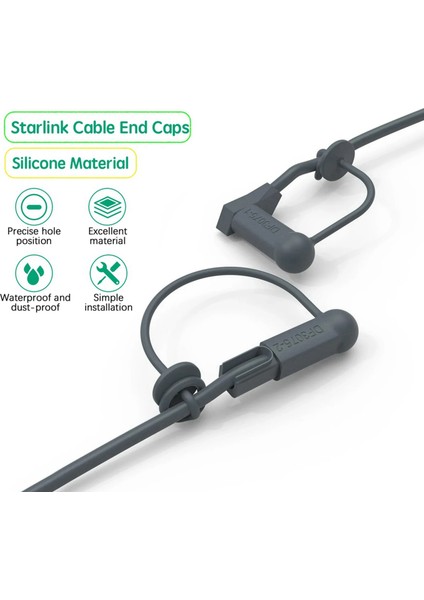Starlink Kablo Uç Kapakları Için 2x Starlink Montaj Kiti Grommet Grommet Anti-Dust Silikon Koruyucu Kapaklar (Yurt Dışından) modelleri