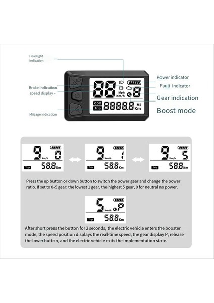 LCD Ekran Bafang Center Motor 530&#39 Lar Kod Tablo BBS01/02/HD Evrensel Kod Tablo Aksesuarları (Yurt Dışından) fiyatları