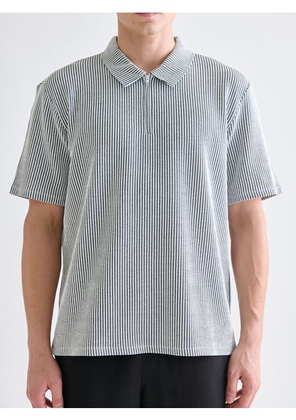 Yeni Sezon Polo Yaka Çizgili Penye Erkek Tişört modelleri