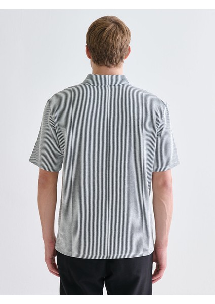 Yeni Sezon Polo Yaka Çizgili Penye Erkek Tişört fırsatları