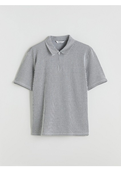 Yeni Sezon Polo Yaka Çizgili Penye Erkek Tişört indirimleri