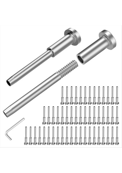 50 Paket Görünmez Kablo Korkuluk Kiti 1/8in Kablo Korkuluk Gerginliği 2X2IN Ahşap/metal Direkler Için Görünmez Alıcı (Yurt Dışından)