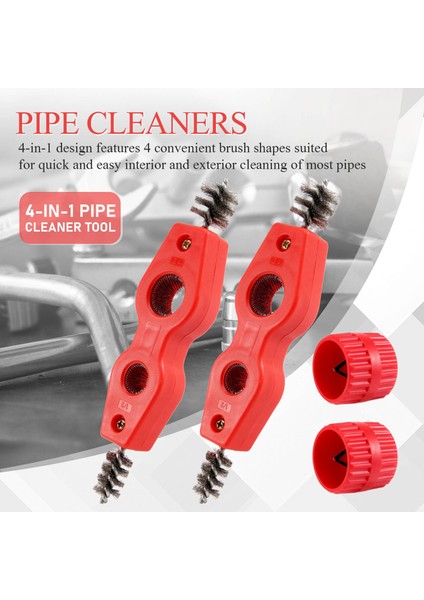 4 Pcs Bakır Boru Temizleyici ve Reamer Set Iç-Outer Reamer Boru ve Tüp Çarpıştırma Raybi Pap Aleti (Kırmızı) (Yurt Dışından) indirimleri