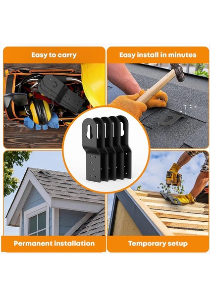 5pcs Çatı Güvenli Ankraj Hitch Clip Düşme Koruması Için Çatı Ankavranları Ahşap Yüzeylere Bağlanır (Yurt Dışından) fırsatları