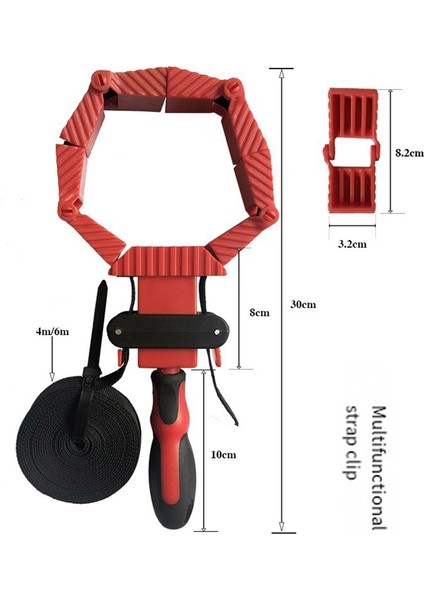 4m Kemer Çerçevesi Klipler Çok Fonksiyonlu Blet Kelepçesi Hızlı 35 ° -305 ° Ayarlanabilir Bant Kelepçesi Poligonal Klips Açısı Ağaç Işleme Araçları (Yurt Dışından) fırsatları