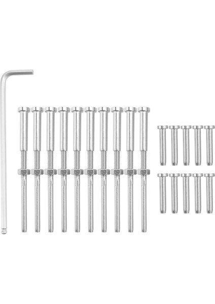 Stemball Tavan ve Görünmez Hex Başlıklı Damızlık Saplama Gerginliği Uç Takım Terminal Kombinasyon Paketi 1/8 Inç Kablo Korkuluk T316 Deniz Sınıfı Paslanmaz Çelik 10 Çift (Yurt Dışından)