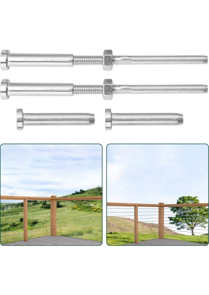 Stemball Tavan ve Görünmez Hex Başlıklı Damızlık Saplama Gerginliği Uç Takım Terminal Kombinasyon Paketi 1/8 Inç Kablo Korkuluk T316 Deniz Sınıfı Paslanmaz Çelik 10 Çift (Yurt Dışından) modelleri