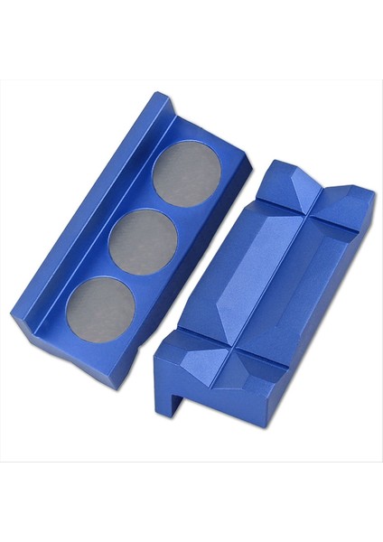 4 Inç Mengene Çene Pedleri Manyetik Alüminyum Mengene Çene Kapakları Geri Dönüşümlü Boru Mengene Çok Amaçlı Mengene Koruma Ekleri 2pcs Mavi (Yurt Dışından)