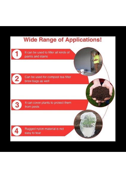 50 Adet 5 Galon Elastik Üst Boya Süzgeç Torbaları Beyaz Ince Örgü Torba Boya Filtre Çantası Hidroponik Boyama Bahçeciliği (Yurt Dışından) indirimleri