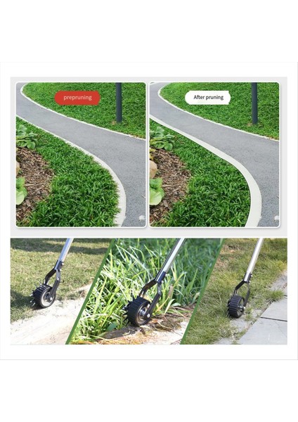 Tekerlek Rotary Edger Manuel Edger Çim Aracı Sağlam 4 Bölümlü Paslanmaz Çelik Çim Edger Aracı ile Ayarlanabilir Uzun (Yurt Dışından)