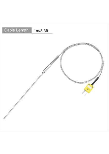 K Tip Termokupl Tapalı Sayacı Sıcaklık Sensörü Probu -50 Ila 1100 ° C 3 3ft Tel 3 2X150MM (Yurt Dışından) fırsatları
