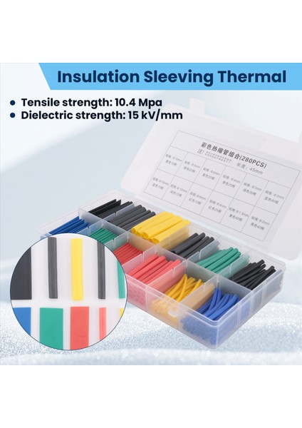 280 Pcs Isı Büzülme Tüpü 2 1 Tel Kullanım Elektrik Tel Kablo Kablo Salmı Çıkarılı Yalıtılık Iyi Kullanım Termal 5 Renk Plastik Kutuda 8 Boyut (Yurt Dışından) fırsatları
