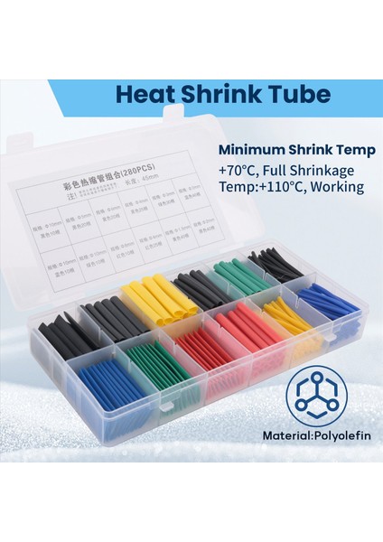 280 Pcs Isı Büzülme Tüpü 2 1 Tel Kullanım Elektrik Tel Kablo Kablo Salmı Çıkarılı Yalıtılık Iyi Kullanım Termal 5 Renk Plastik Kutuda 8 Boyut (Yurt Dışından) indirimleri