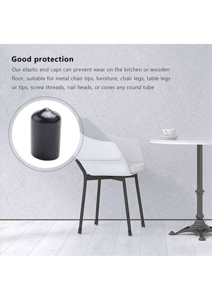 10PCS Kauçuk Uç Kapakları 16MM Id Pvc Yuvarlak Tüp Cıvatası Kapak Vidalı Iplik Koruyucular Siyah (Yurt Dışından) modelleri