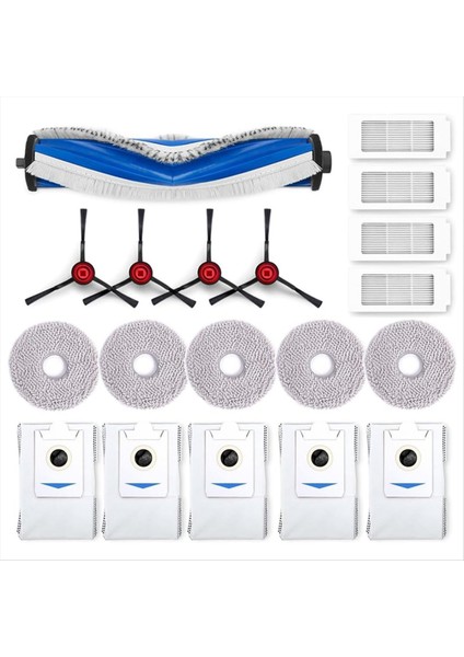 Ecovacs Deebot T30S Robot Vacum Seğerleri Ana Yan Fırça Hepa Filtreleri Mop Bez Toz Torbaları Yedek Parçalar (Yurt Dışından)