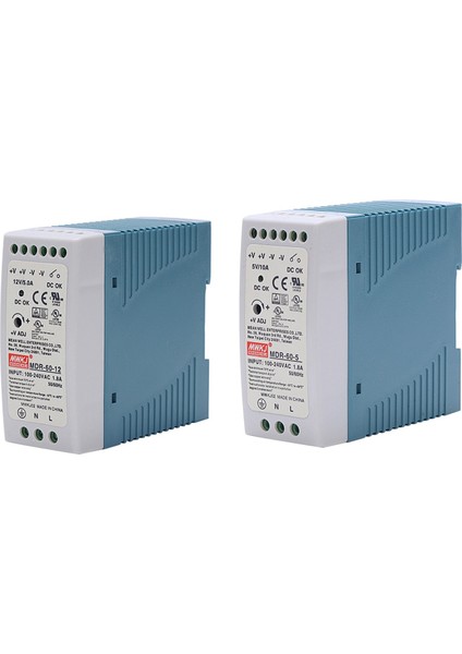 2x Mdr-60 12V/5V 60W Dın Demiryolu Güç Kaynağı Ac-Dc Sürücü Voltaj Regülatörü Güç Suply 110V 220V (Yurt Dışından)