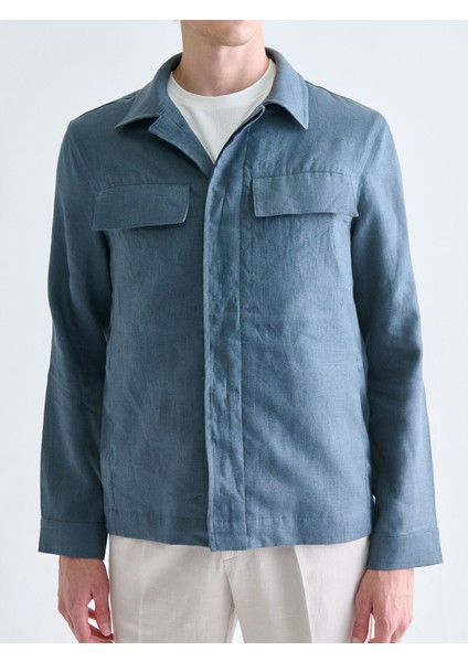 Yeni Sezon Standart Kalıp Gömlek Yaka Keten Erkek Mont modelleri