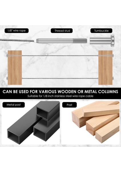 10PCS Görünmez Kablo Korkuluk Kiti Kablo Korkuluk Için Swage Saplama Sonu Swaj Gerginlik Kablo Korkuluk Sistemi Ahşap Için (Yurt Dışından) fiyatları