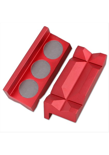 4 Inç Mengene Çene Pedleri Manyetik Alüminyum Mengene Çene Kapakları Geri Dönüşümlü Boru Mengene Çok Amaçlı Mengene Koruma Ekleri 2pcs Kırmızı (Yurt Dışından)