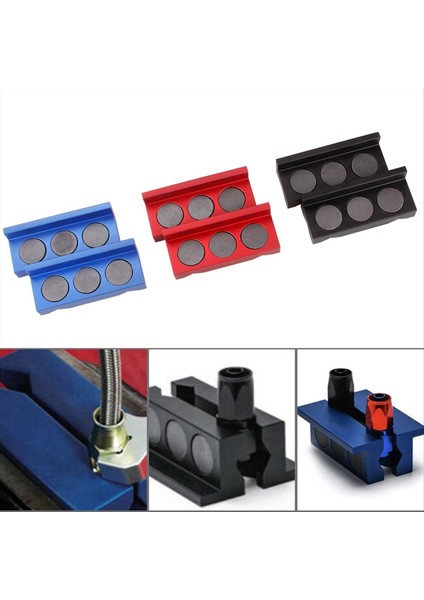 4 Inç Mengene Çene Pedleri Manyetik Alüminyum Mengene Çene Kapakları Geri Dönüşümlü Boru Mengene Çok Amaçlı Mengene Koruma Ekleri 2pcs Kırmızı (Yurt Dışından) modelleri