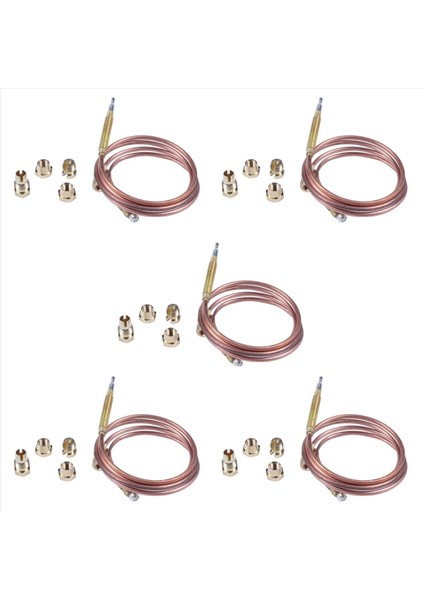 5 Pcs 900MM Gaz Sobası Evrensel Termokupl Kiti M6X0 75 Dökülmüş Somun (Beş) Yedek Termokupl (Yurt Dışından)