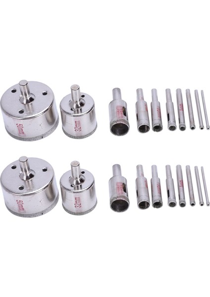 20PCS Elmas Deliği Testere 3-50MM Matkap Ucu Testere Set Fayans Seramik Mermer Cam Kesici (Yurt Dışından)