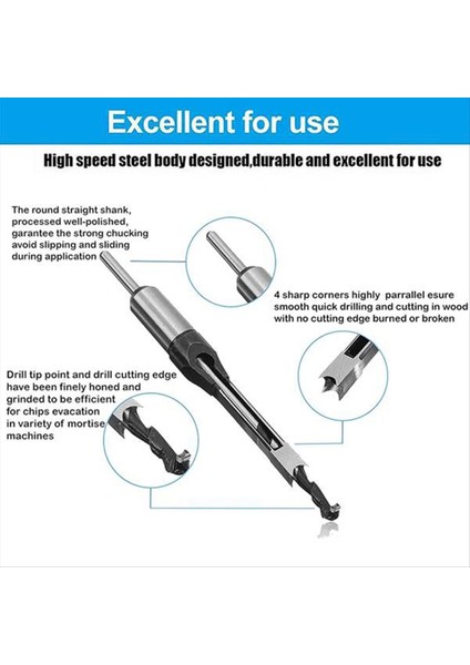 Kare Delik Matkap Döküm Profesyonel Hassas Ağaç Işleme Aracı Matkap Bit Elektrikli Matkap Için (Yurt Dışından) modelleri