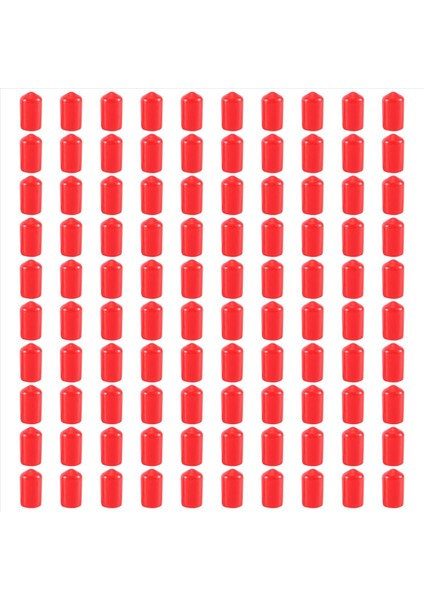 100PCS Kauçuk Uç Kapakları 9 5mm Kimlik Pvc Yuvarlak Tüp Cıvata Kapağı Kapak Vidası Koruyucular Kırmızı (Yurt Dışından)