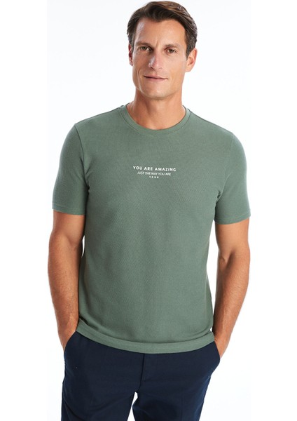 Yeni Sezon Bisiklet Yaka Kısa Kollu Baskılı Erkek Tişört