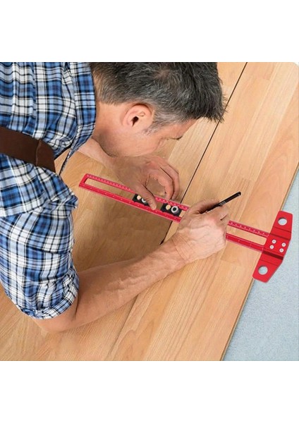 Ahşap Işleme 2-1 Arada Sondaj Konumlandırma Puanlama Cetveli Scribribe T Square Dowelling Jig ile 6/8/10MM Matkap Kılıfı 30CM (Yurt Dışından)