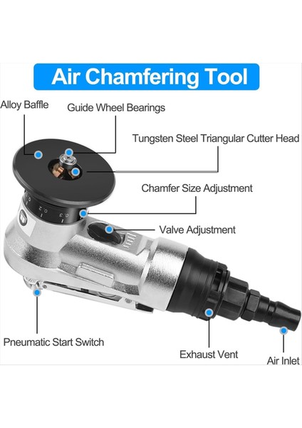 2 Mini Hava Pahlatma Aracı 5-Ayarlama Pnömatik Pahlandırma Kenar Çarpıştırma Için 45 Derece Harici Pah Aracı (Yurt Dışından) fiyatları