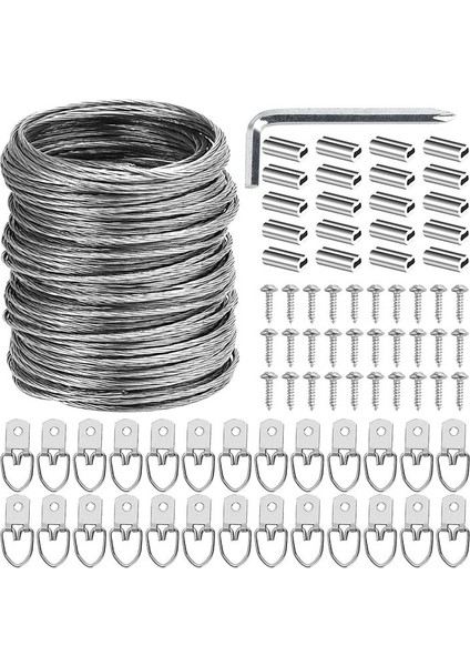 100 Adet Resim Asılı Tel Kiti 100 Feet Ağır Hizmet Tipi Tel Resim Foto Aynası Çerçevesi Için Asılı (Yurt Dışından)