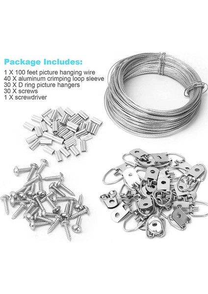100 Adet Resim Asılı Tel Kiti 100 Feet Ağır Hizmet Tipi Tel Resim Foto Aynası Çerçevesi Için Asılı (Yurt Dışından) fırsatları