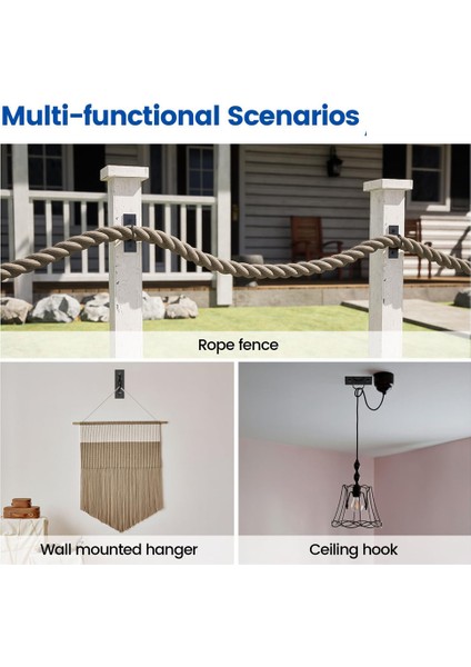 5 Paket Siyah Dekoratif Halka Ip Ip Eskrim Merdiven Güverte Korkuluk Duvarı Monte Askı Tavan Kancası Için Tutucuları (Yurt Dışından) indirimleri