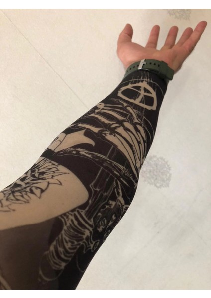 Giyilebilir Çorap Dövme Zar Dövmesi Çift Kol