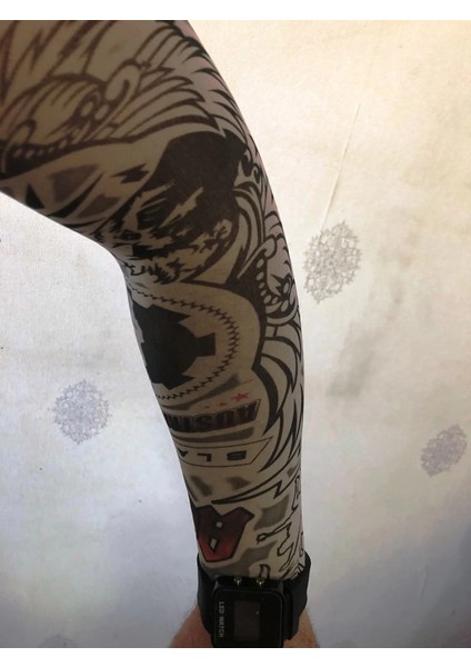 Çift Kol Giyilebilir Dövme Kanat Desenler Tattoo Sleeve