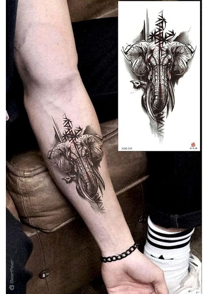 War Elephant Savaş Fili Geçici Dövme