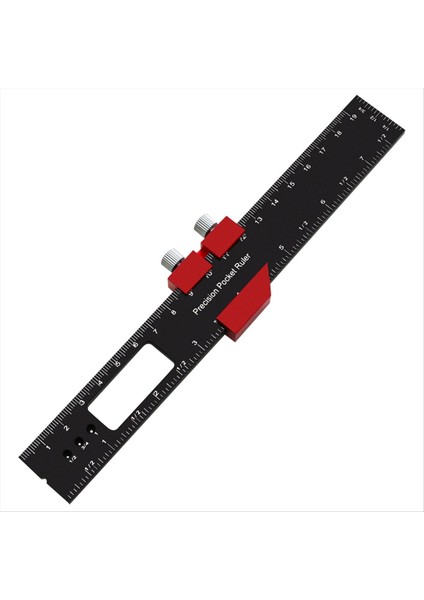 Ahşap Işleme Hassas Cep Cetveli Alüminyum Alaşım Slayt Cetvel Inç ve Metrik T Tipi Scribing Cetvel Düzeni 200MM (Yurt Dışından)