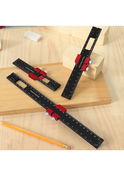 Ahşap Işleme Hassas Cep Cetveli Alüminyum Alaşım Slayt Cetvel Inç ve Metrik T Tipi Scribing Cetvel Düzeni 200MM (Yurt Dışından) fırsatları