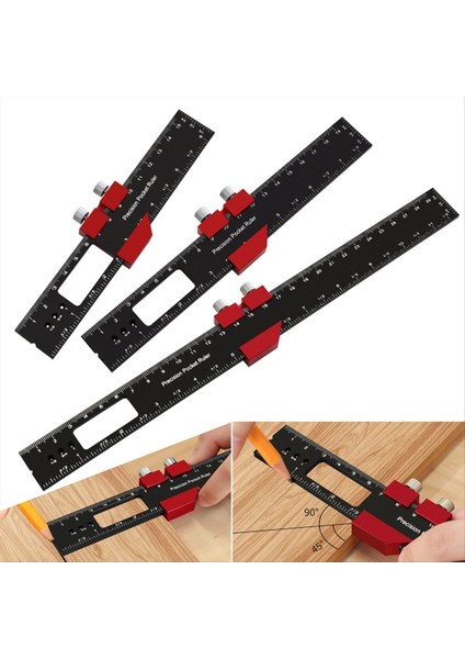 Ahşap Işleme Hassas Cep Cetveli Alüminyum Alaşım Slayt Cetvel Inç ve Metrik T Tipi Scribing Cetvel Düzeni 200MM (Yurt Dışından) indirimleri