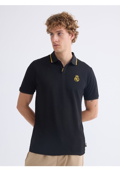 Yeni Sezon Polo Yaka Real Madrid Baskılı Erkek Taraftar Tişört