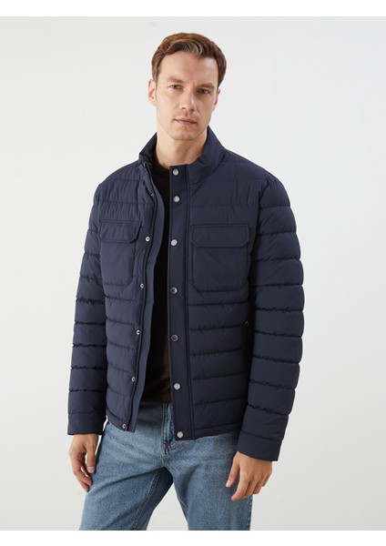 Yeni Sezon Standart Kalıp Dik Yaka Erkek Şişme Mont