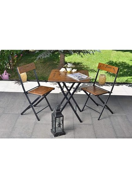 Doğal Ahşap Katlanabilir Bistro Bahçe & Balkon Seti Ceviz fiyatları